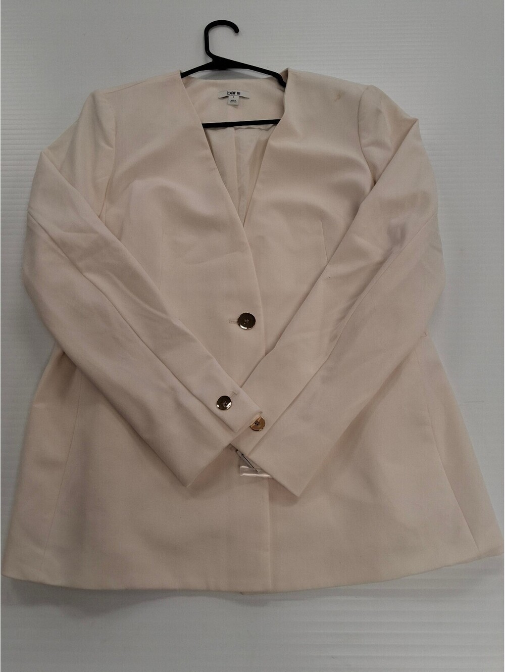 Bar III Women's Cream Long Sleeve Blazer Jacket Size L